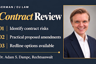 review your german law contract and explain the risks