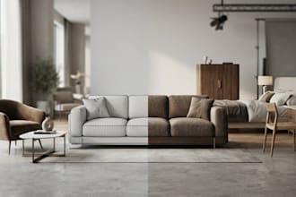 do 3d furniture model, sofa, bed, chair, desk and product design, rendering