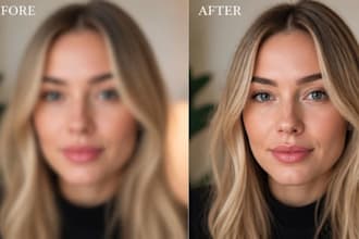 unblur image, enhance photos, retouch skin and portraits with adobe photoshop