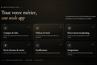 développer votre application web ou mobile sur mesure avec tableau de bord