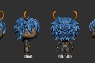 design custom funko pop style character with box stl files for 3d printing