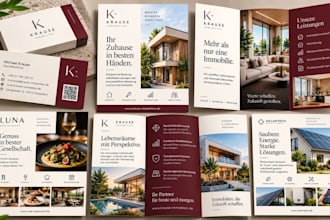 create minimalist german business card flyer bifold brochure sell sheet design