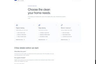 build a cleaning business website with a quote request form