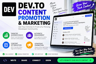 provide professional dev to content promotion and marketing