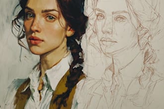draw a realistic hand drawn portrait from your photo
