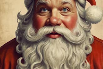 design a festive santa claus portrait for christmas