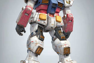 draw amazing character mecha robot illustration