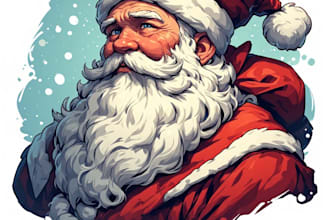 draw a realistic santa claus portrait from your ideas