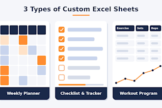 create a custom excel planner, checklist or workout program
