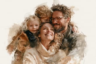 paint a watercolor family portrait