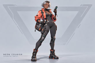 create custom 2d anime character concept art for your game