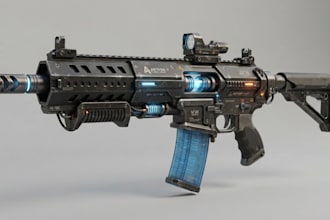 design 3d game weapon, military weapon, fps weapon, 3d gun model, sci fi weapon