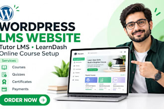 build a professional wordpress lms elearning website with tutor lms or learndash
