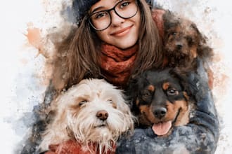 watercolor portrait painting, photo to watercolor portrait
