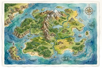 watercolor map illustration for you