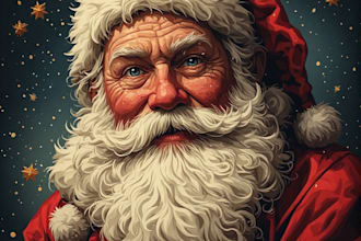 create personalized santa portrait artwork