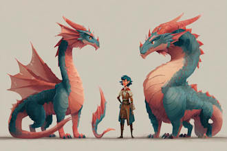 draw a cartoon character, sketch or full color illustration