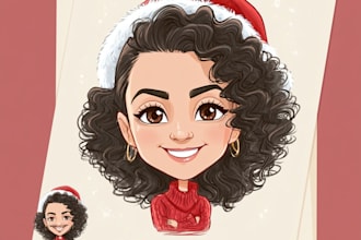 create cute christmas illustrations, holiday artwork