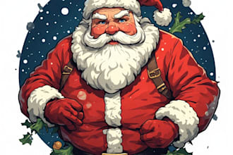 create christmas portrait illustration