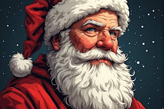 draw a realistic santa claus portrait from your ideas