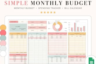 design editable invoice, budget, excel, price list and google sheets templates