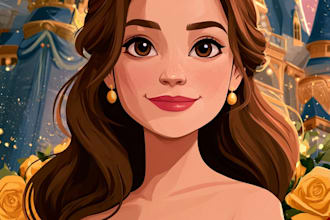 create a disney cartoon illustration