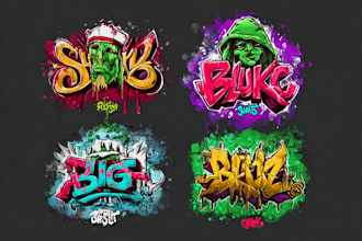 drawn original graffiti design or logo