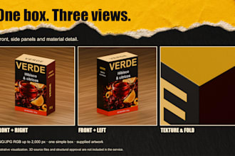 create a 3d packaging mockup and render in blender