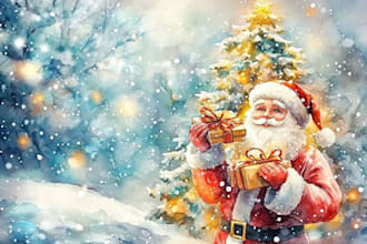 design a festive christmas illustration