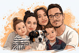turn your family photos into custom cartoon art