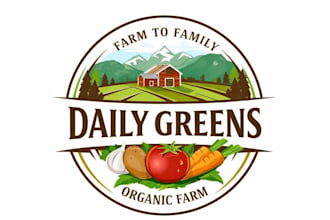 design a professional vegetable farm and agriculture logo