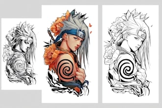 draw an amazing anime tattoo illustration