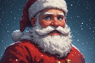 create professional santa portrait illustrations