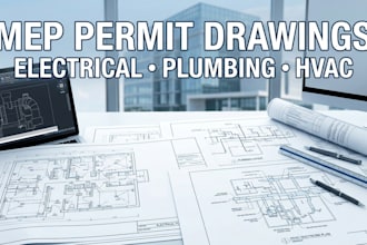 create architectural electrical, mep, plumbing and hvac permit drawings