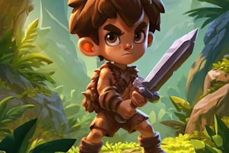 draw 2d game character illustration