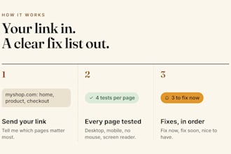 do a website accessibility audit for ada and eaa with a clear fix list