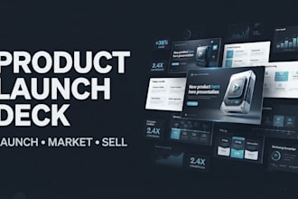 design powerpoint product lunch pitch desk, marketing deck, product presentation