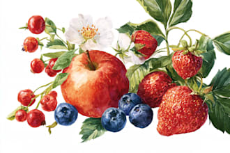 illustration botanical and flower beautifully