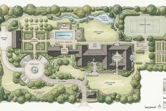 design landscape site plans, garden master plans, plot plans and property layout