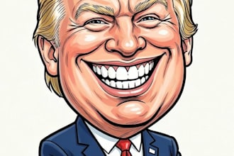draw digital caricature portraits from photos
