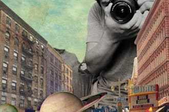 design abstract digital collage art, photo collage, album