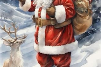 draw a cute santa claus portrait