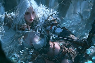 design an epic fantasy character with custom armor and details