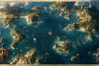design detailed fictional land maps