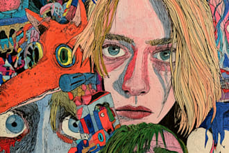 hand drawn album cover art with my unique weird lowbrow