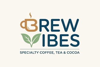 design a modern tea and coffee logo for your brand