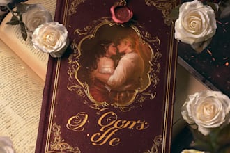 design erotic, fantasy romance book cover or ebook cover art