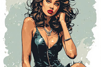 create elegant and playful retro pin up artwork