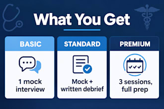 coach you for residency interviews with a mock interview and feedback