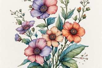 draw watercolor botanical illustration art